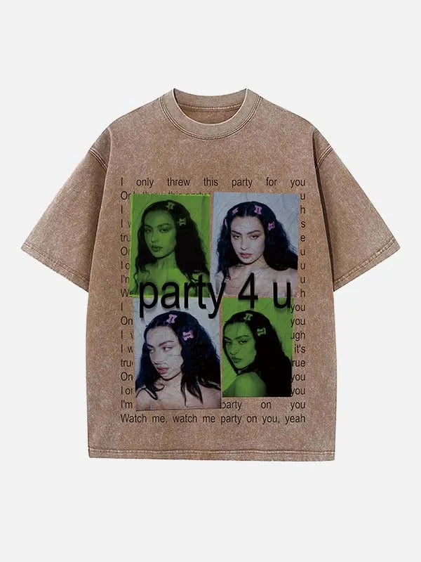 Hyperpop It-Girl Print Round Neck T-shirt