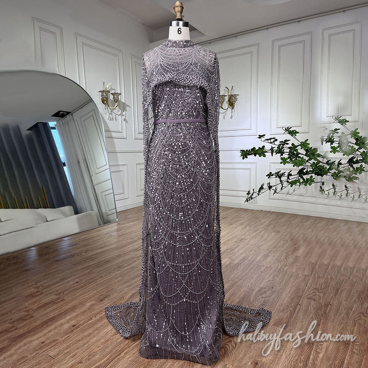 Beaded high neck solid shrug maxi dress - Halibuy - 7