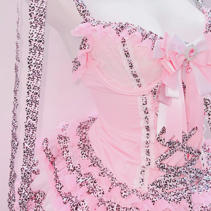 Ruffle bowknot lace up v neck cami mini dress  | Festival Outfits Women