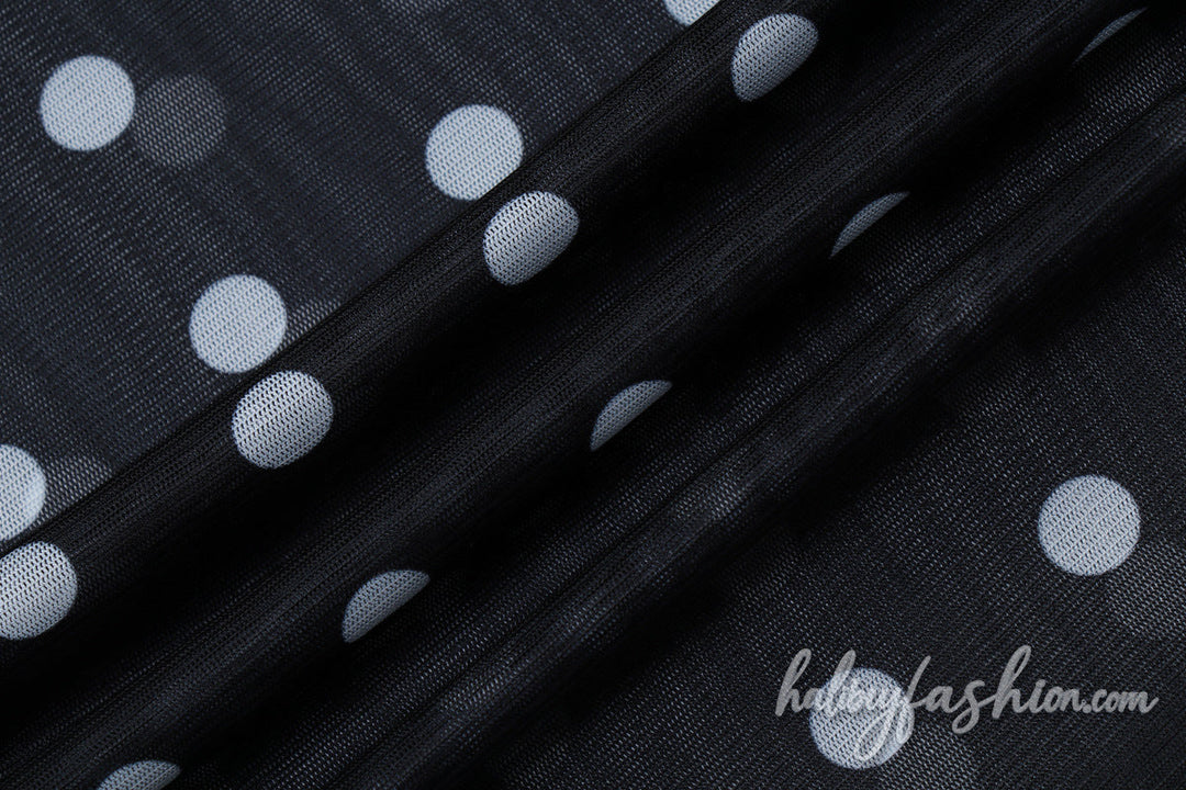 Polka dot halter self tie mesh maxi skirt set