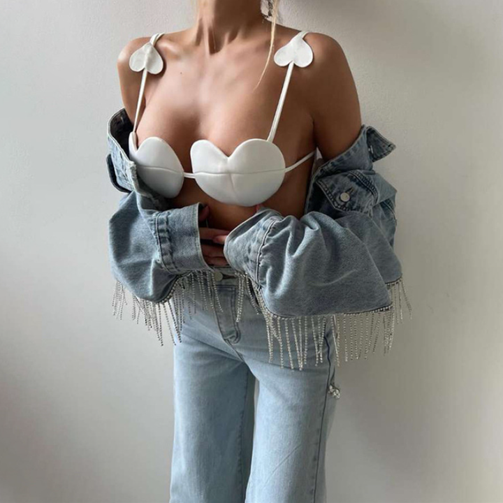 Sweetheart pattern self tie cami top  | Festival Outfits Women-final-sale