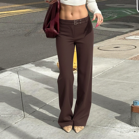 Low rise solid straight leg pant  | Festival Outfits Women