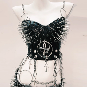 O ring metal chain rivet cami top  | Festival Outfits Women