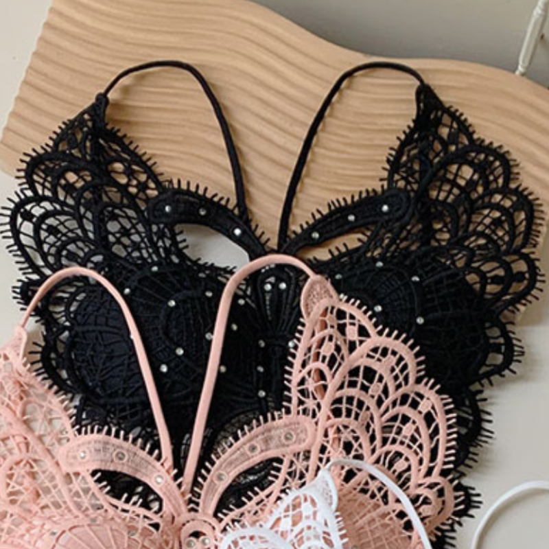 Beaded v neck padded backless hollow out cut out top  | Festival Outfits Women