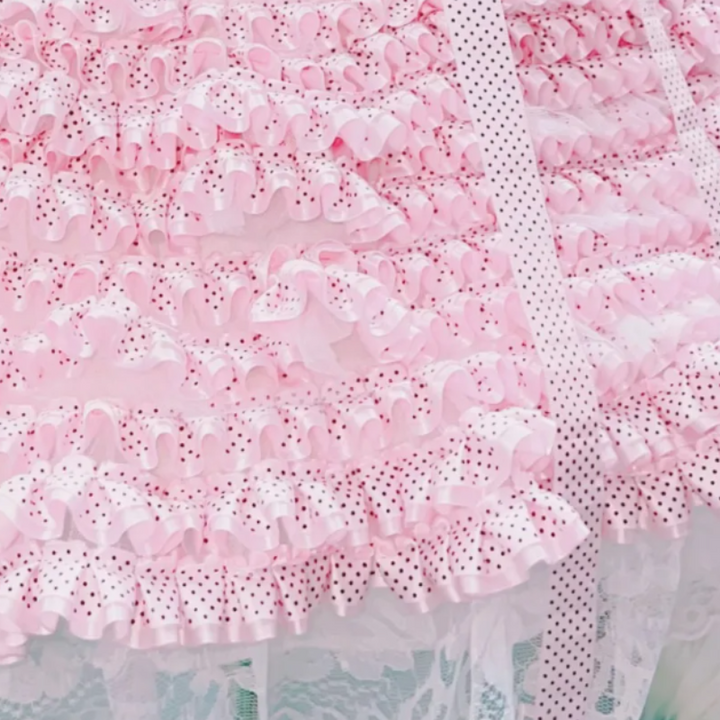 Bowknot ruffle v neck lace hem cami midi skirt set  | Festival Outfits Women