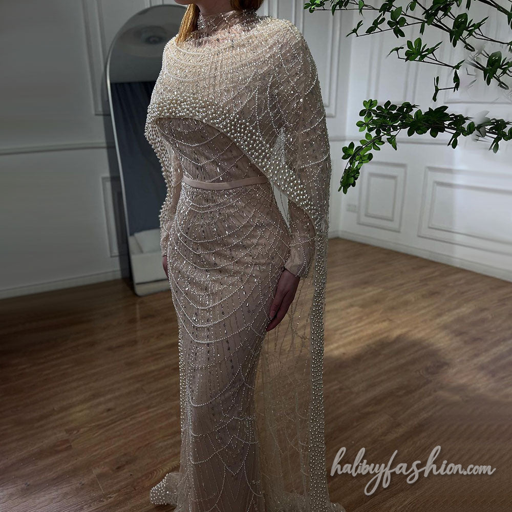 Beaded high neck solid shrug maxi dress - Halibuy - 11