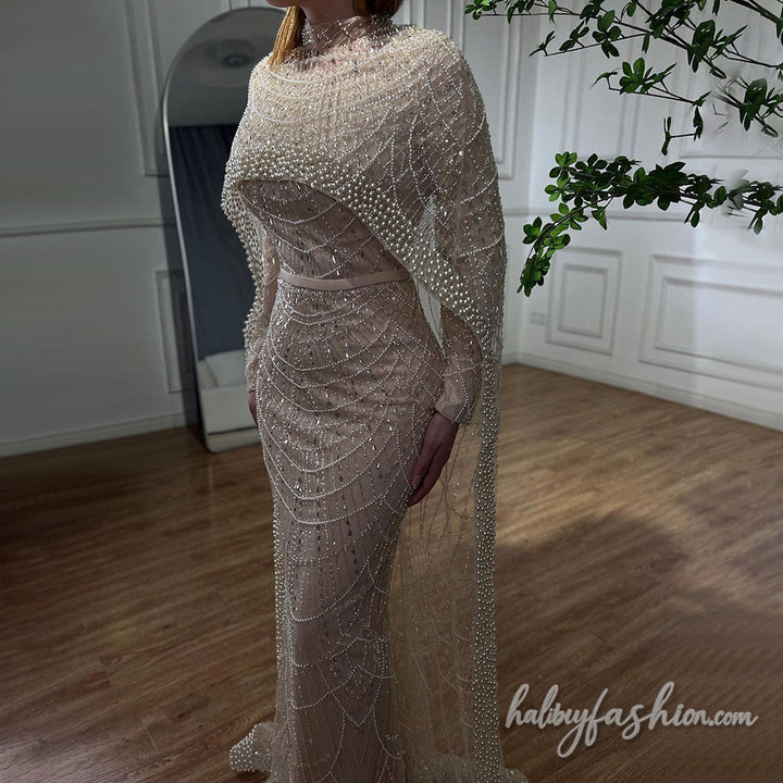 Beaded high neck solid shrug maxi dress - Halibuy - 11