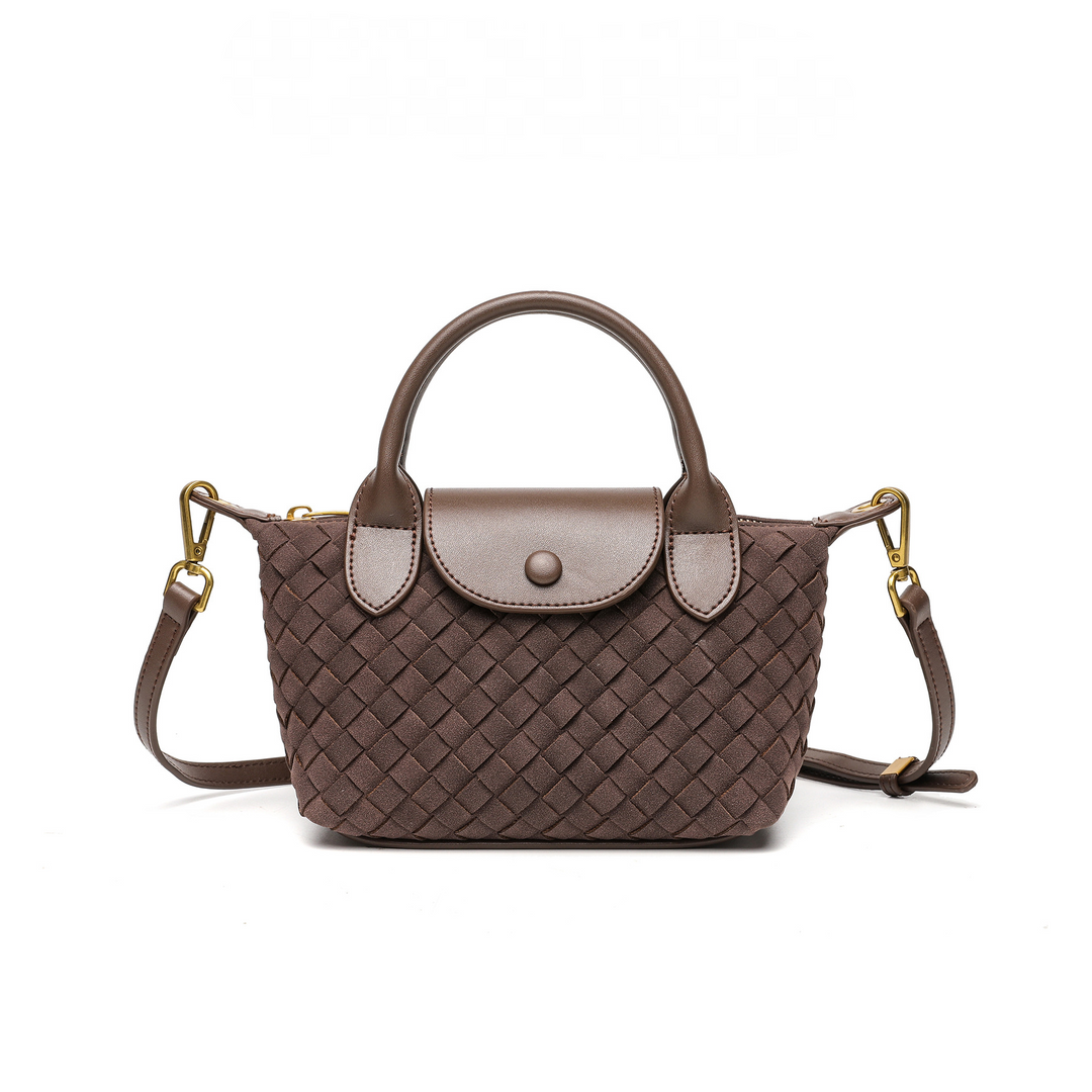 THE FAUX SUEDE FLAP TOTE - Halibuy