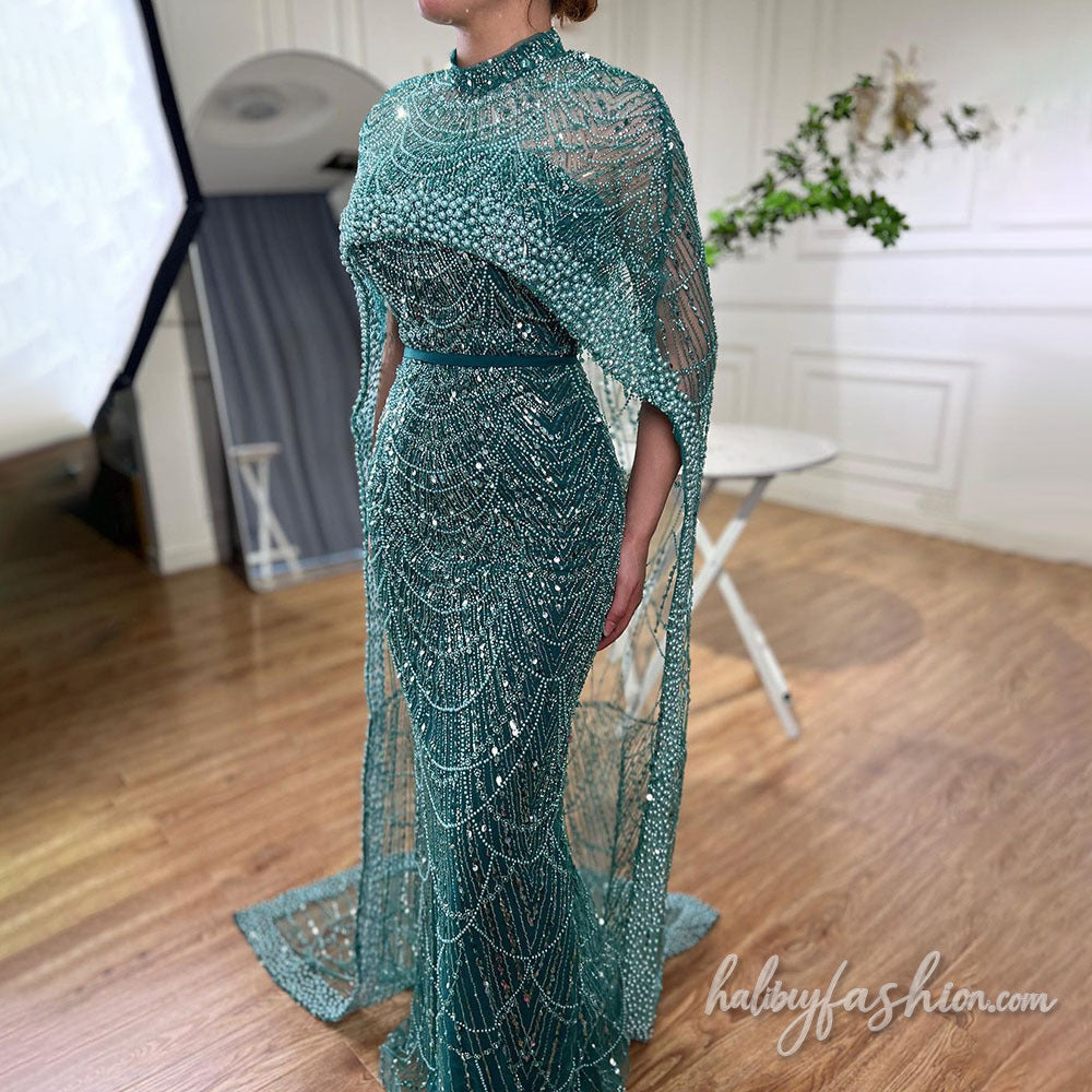 Beaded high neck solid shrug maxi dress - Halibuy - 8