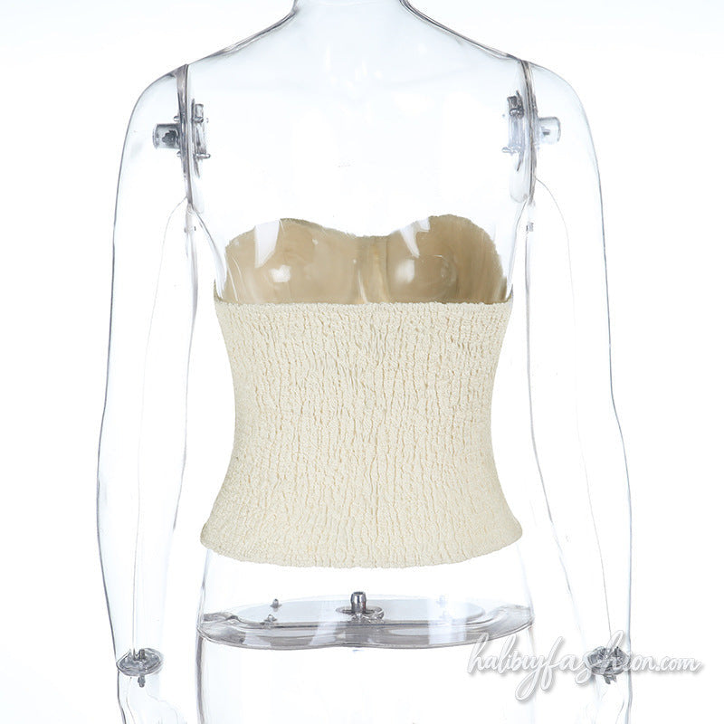 Sweetheart neck corset smocked tube top