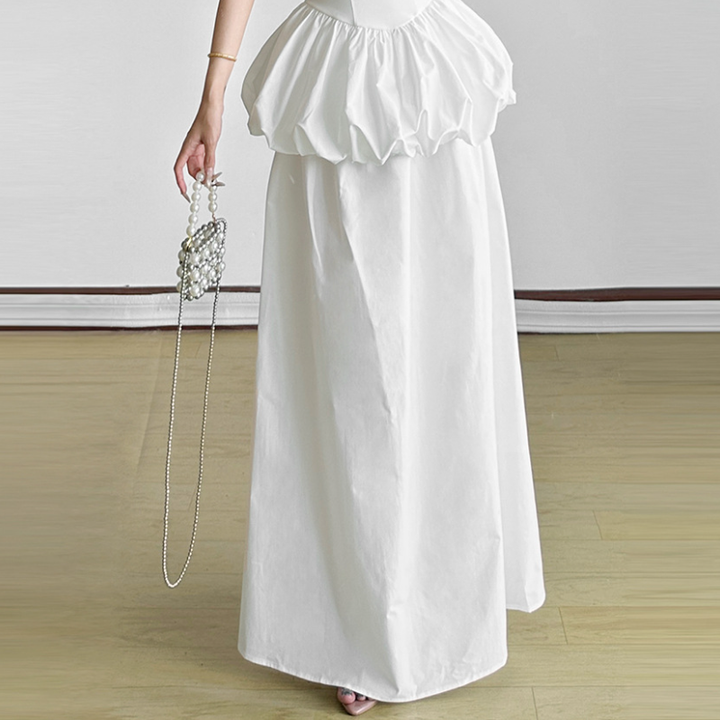 Ruched irregular solid maxi skirt  | Festival Outfits Women