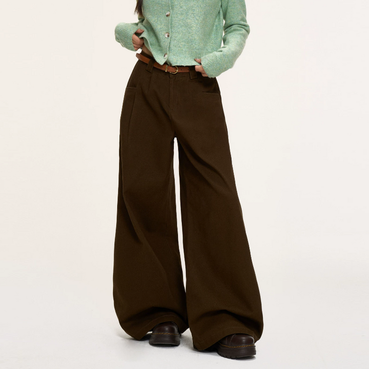 Button solid pocket zip-up low rise wide leg | Baggy Low Rise Jeans