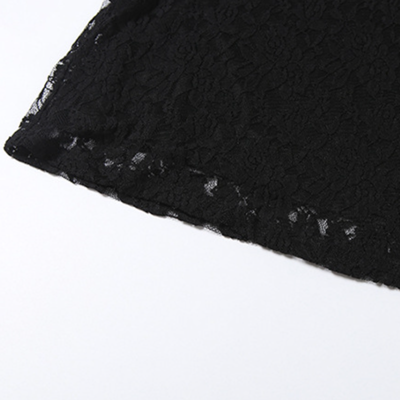 Lace long sleeve v neck solid mini dress  | Festival Outfits Women