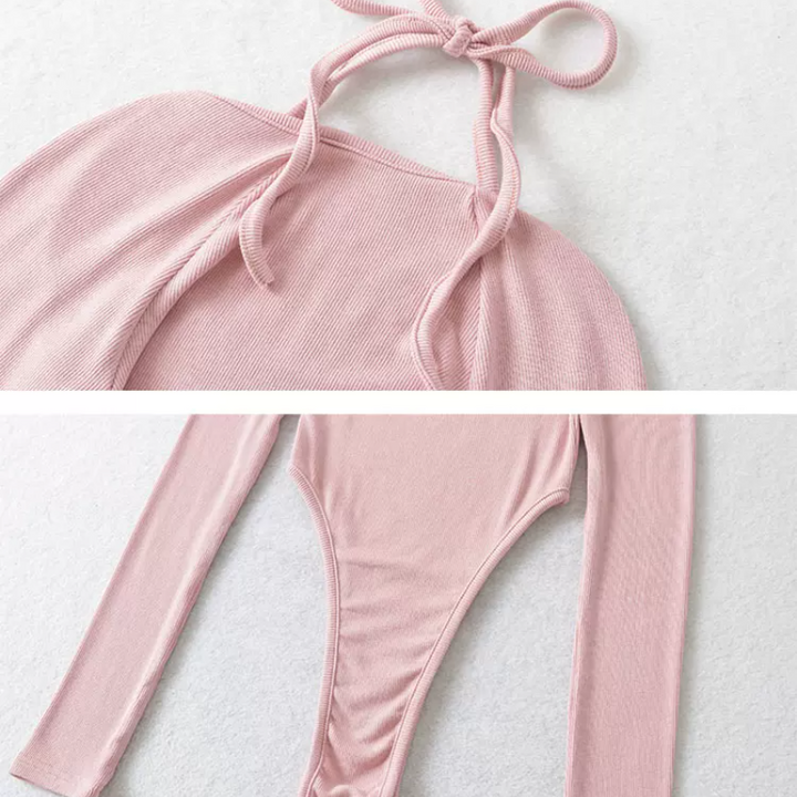 Off shoulder halter solid bodysuit  | Festival Outfits Women