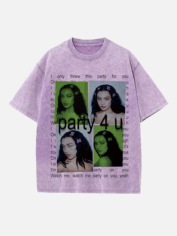 Hyperpop It-Girl Print Round Neck T-shirt