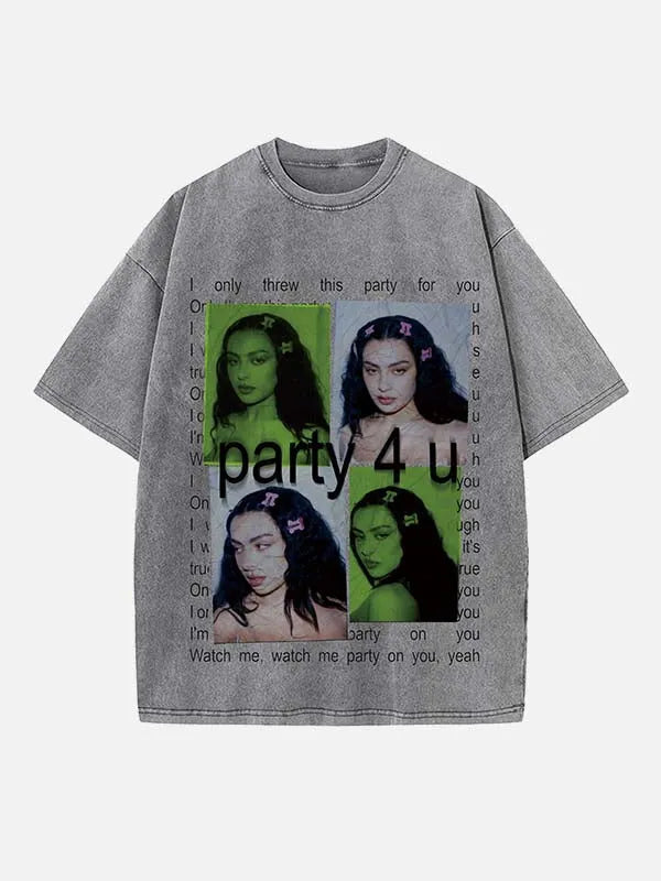 Hyperpop It-Girl Print Round Neck T-shirt
