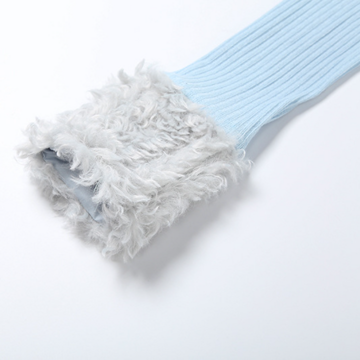 Ruched long sleeve fluffy v neck top  | Festival Outfits Women