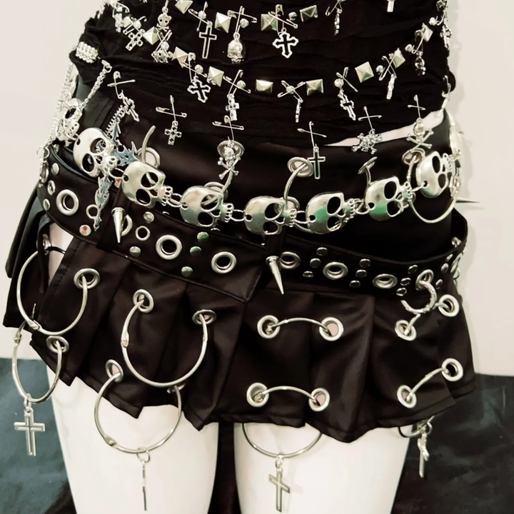 Skull applique PU leather tank top  | Festival Outfits Women