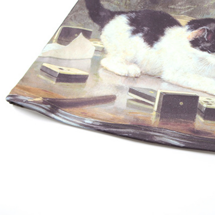 Contrast kitty print mini skirt  | Festival Outfits Women