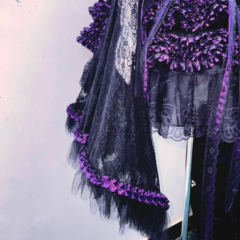 Long flared sleeve lace beaded ruffle cami midi skirt set  | Festival Outfits Women