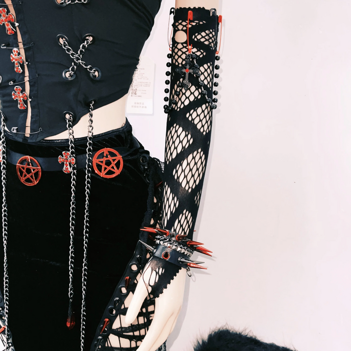 Metal chain rivet applique hollow out tube cut out top  | Festival Outfits Women