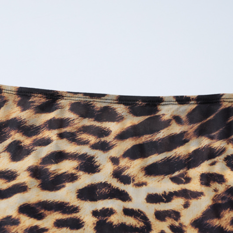Leopard print chiffon see through maxi skirt  | Festival Outfits Women