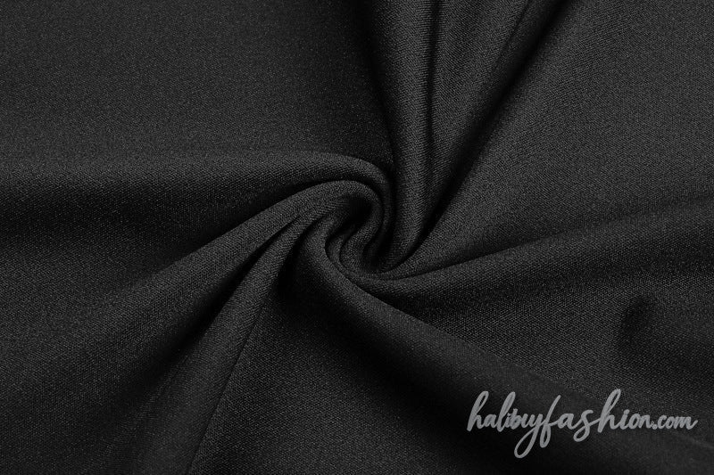 Halter hollow out slit v neck solid maxi dress - Halibuy - 8