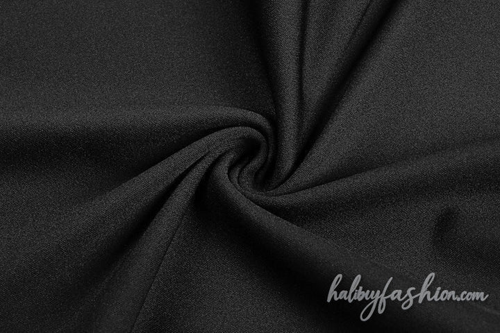 Halter hollow out slit v neck solid maxi dress - Halibuy - 8