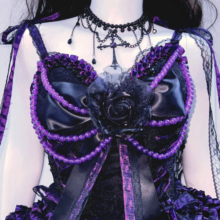 Long flared sleeve lace beaded ruffle cami midi skirt set  | Festival Outfits Women