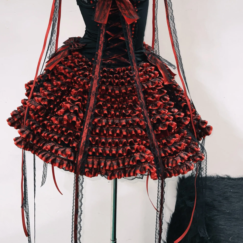 Bowknot ruffle self tie hollow out mini skirt set  | Festival Outfits Women