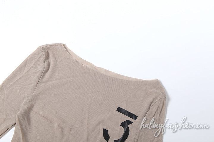 Long sleeve see through round neck button bodysuit