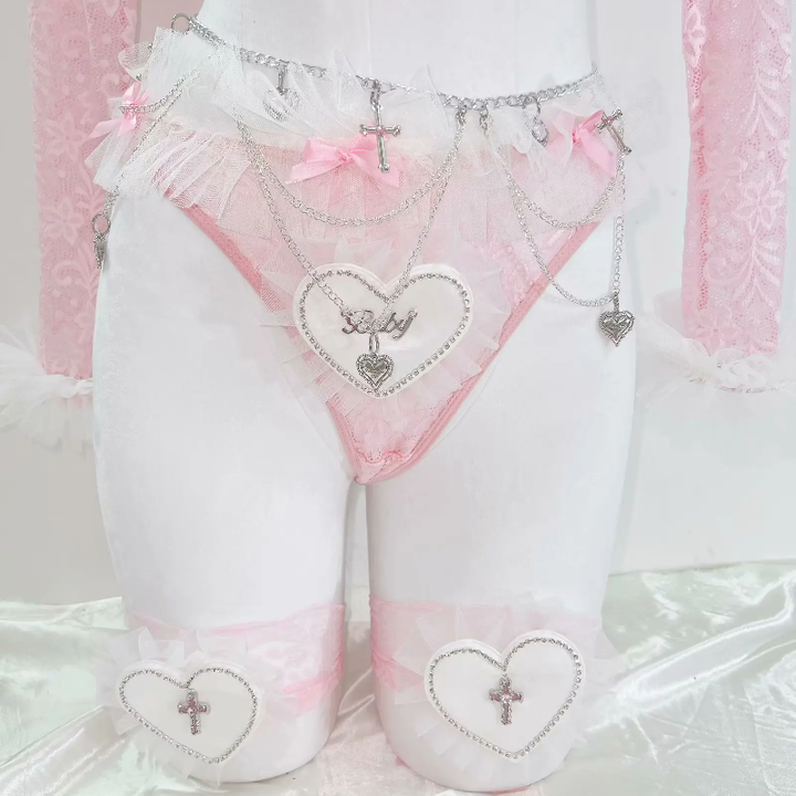 Long sleeve sweetheart pattern lace bowknot short pant set  | Festival Outfits Women