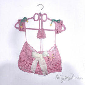 Bowknot hollow out halter backless top