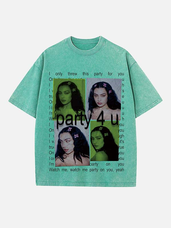 Hyperpop It-Girl Print Round Neck T-shirt