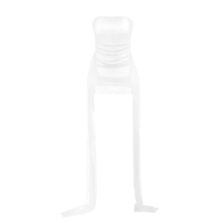 Backless mesh ruched tube mini dress  | Festival Outfits Women