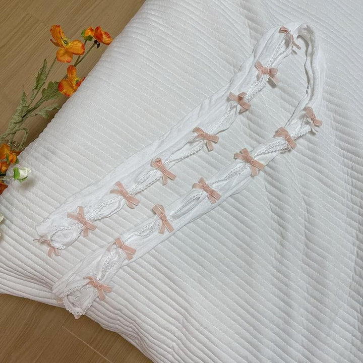 Lace bowknot hollow out contrast gloves  | Festival Outfits Women