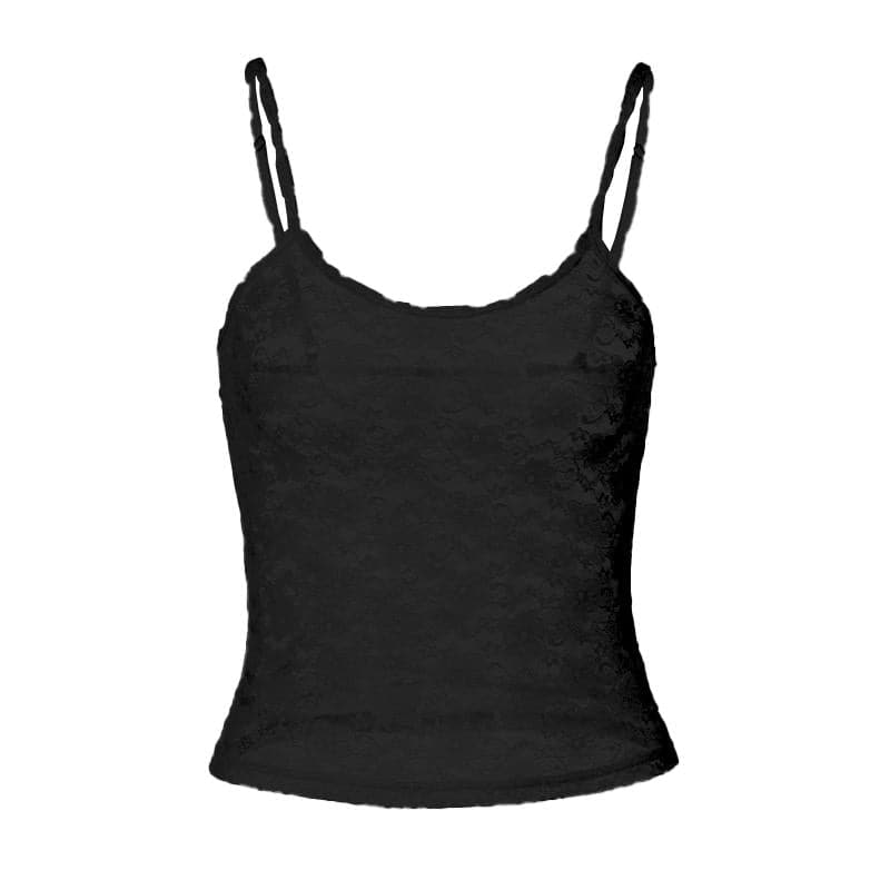 U neck see through lace backless cami top  | Festival Outfits Women
