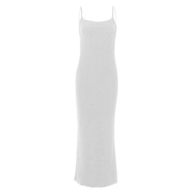 Backless self tie ribbed square neck solid cami maxi dress-final-sale  | Festival Outfits Women