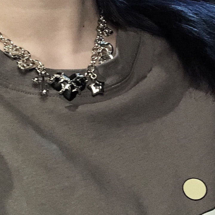 Metal chain pendant adjustable choker necklace  | Festival Outfits Women