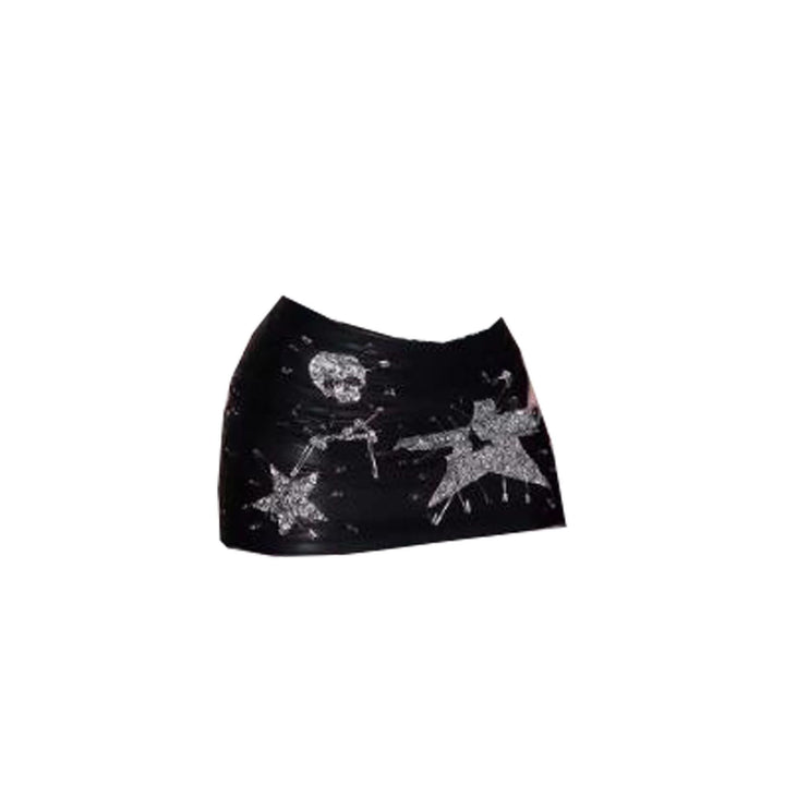 Halter beaded skeleton print o ring mini bodysuit  | Festival Outfits Women