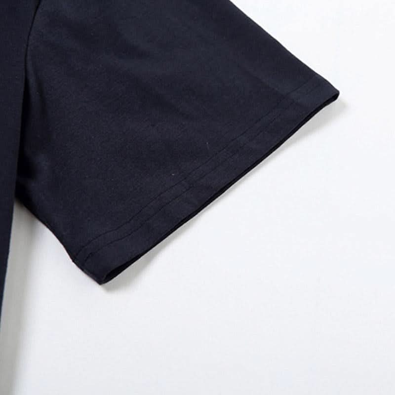 Short sleeve letter pattern round neck contrast top  | Festival Outfits Women