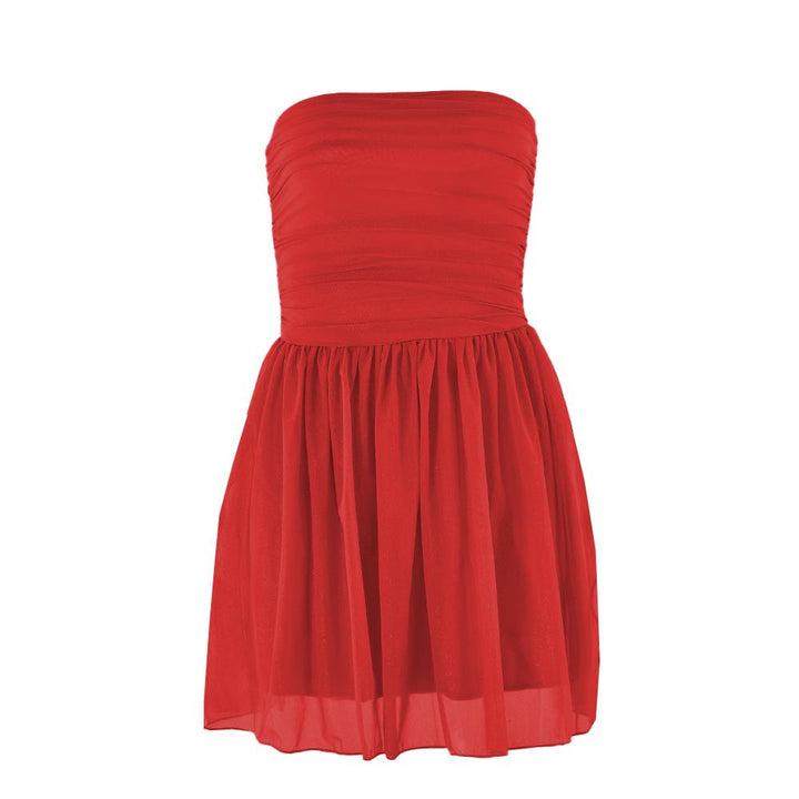 Ruched backless glitter mesh tube mini dress  | Festival Outfits Women