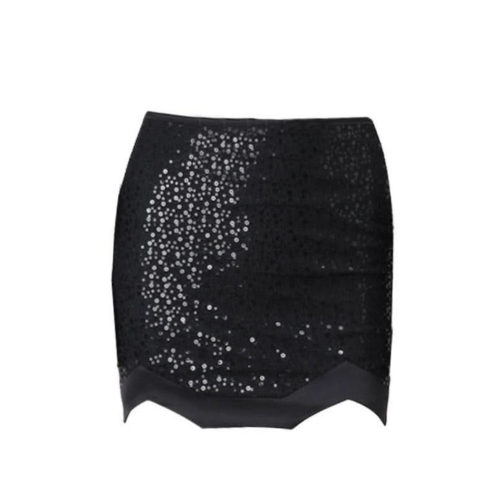 Glitter ruched zip-up solid mini skirt  | Festival Outfits Women