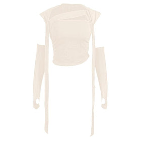 Irregular ruched gloves hoodie slit midi skirt set  | Festival Outfits Women