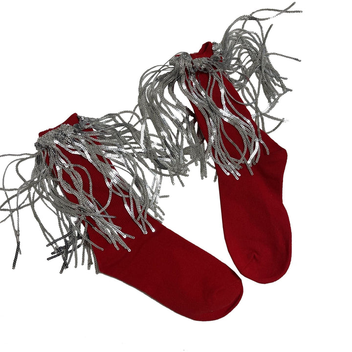 Tassels glitter contrast socks  | Festival Outfits Women