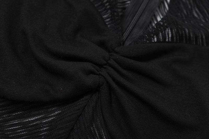 High neck ruched hollow out mesh zip-up tank cut out top  | Festival Outfits Women