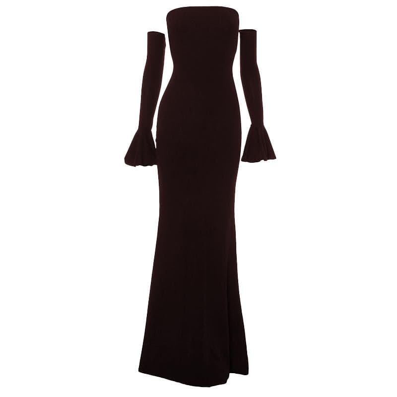 Gloves off shoulder backless tube maxi dress  | Festival Outfits Women