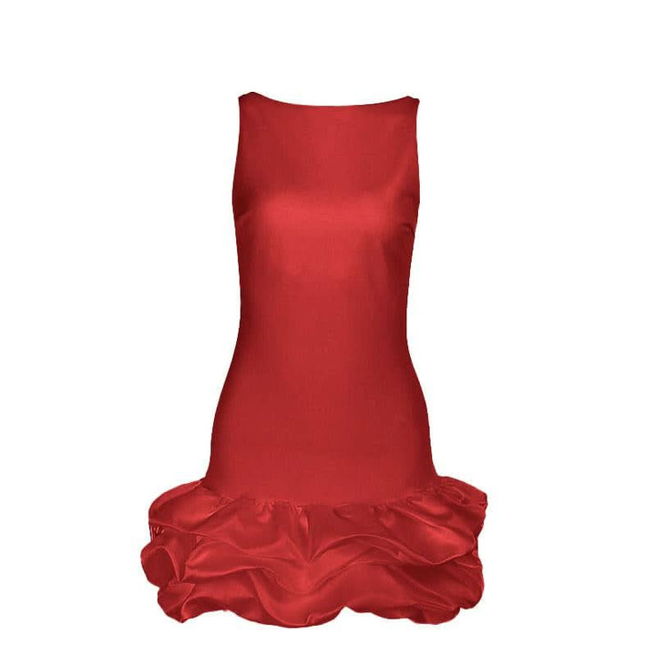 Zip-up ruched solid backless mini dress  | Festival Outfits Women