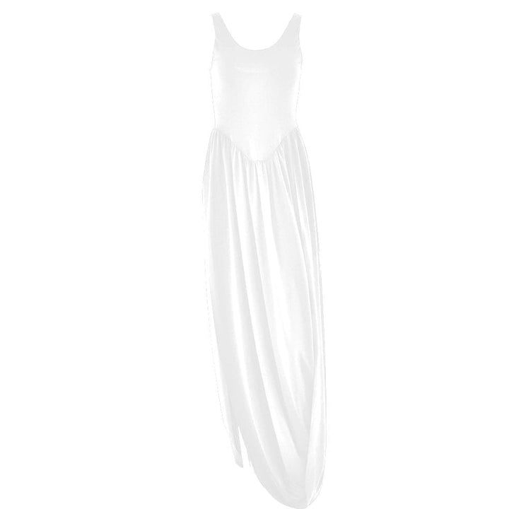 U neck ruched solid backless cami maxi dress  | Festival Outfits Women