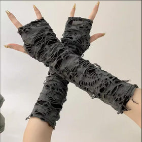 Hollow out solid patchwork gloves  | Festival Outfits Women